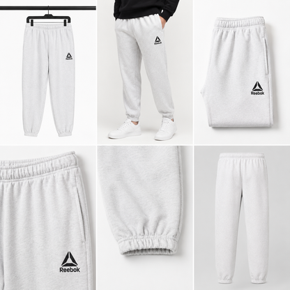 Reebok Men’s Fleece Jogger Sweatpants – Light Gray