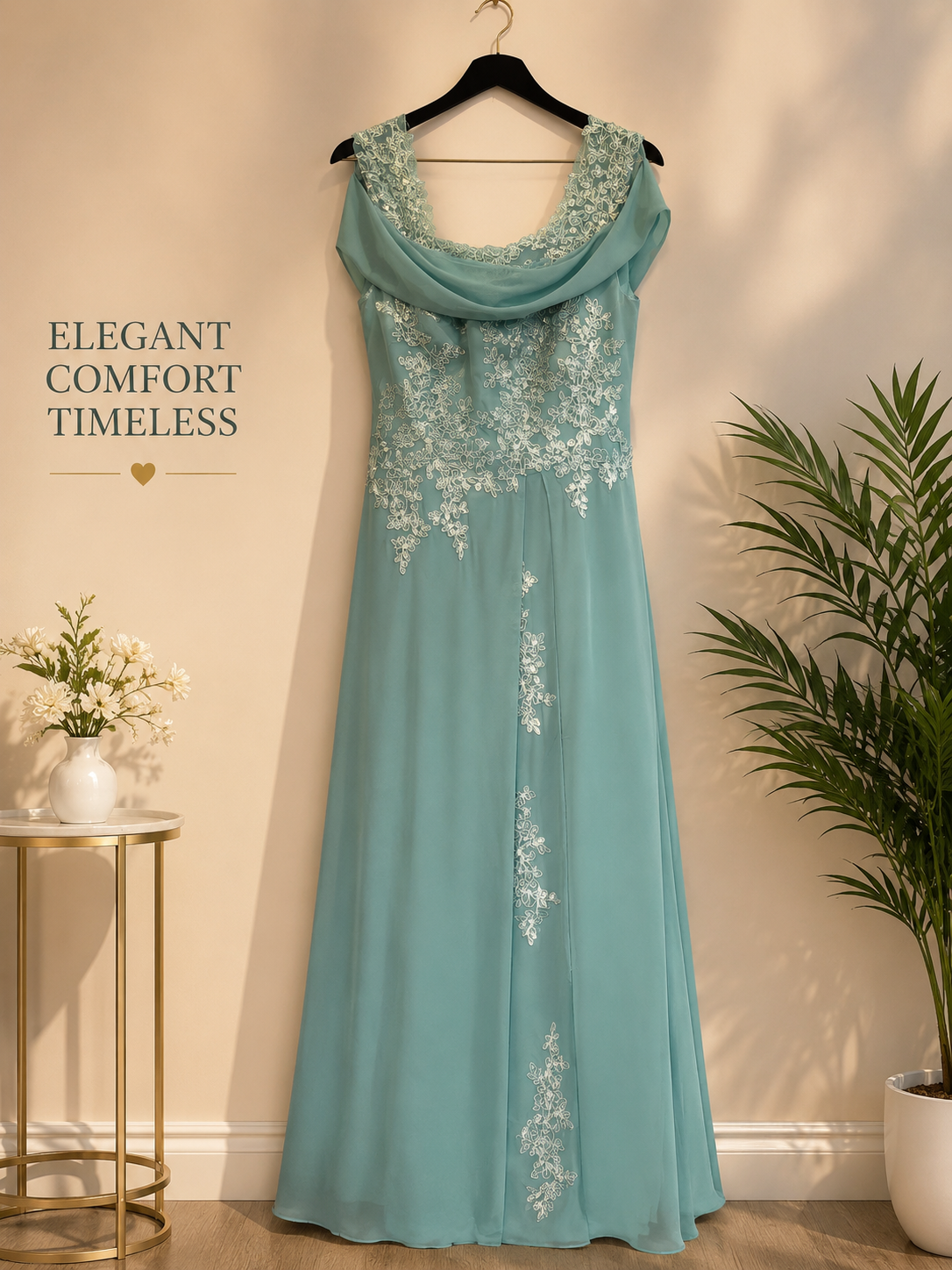 Women’s Embroidered Chiffon Evening Gown