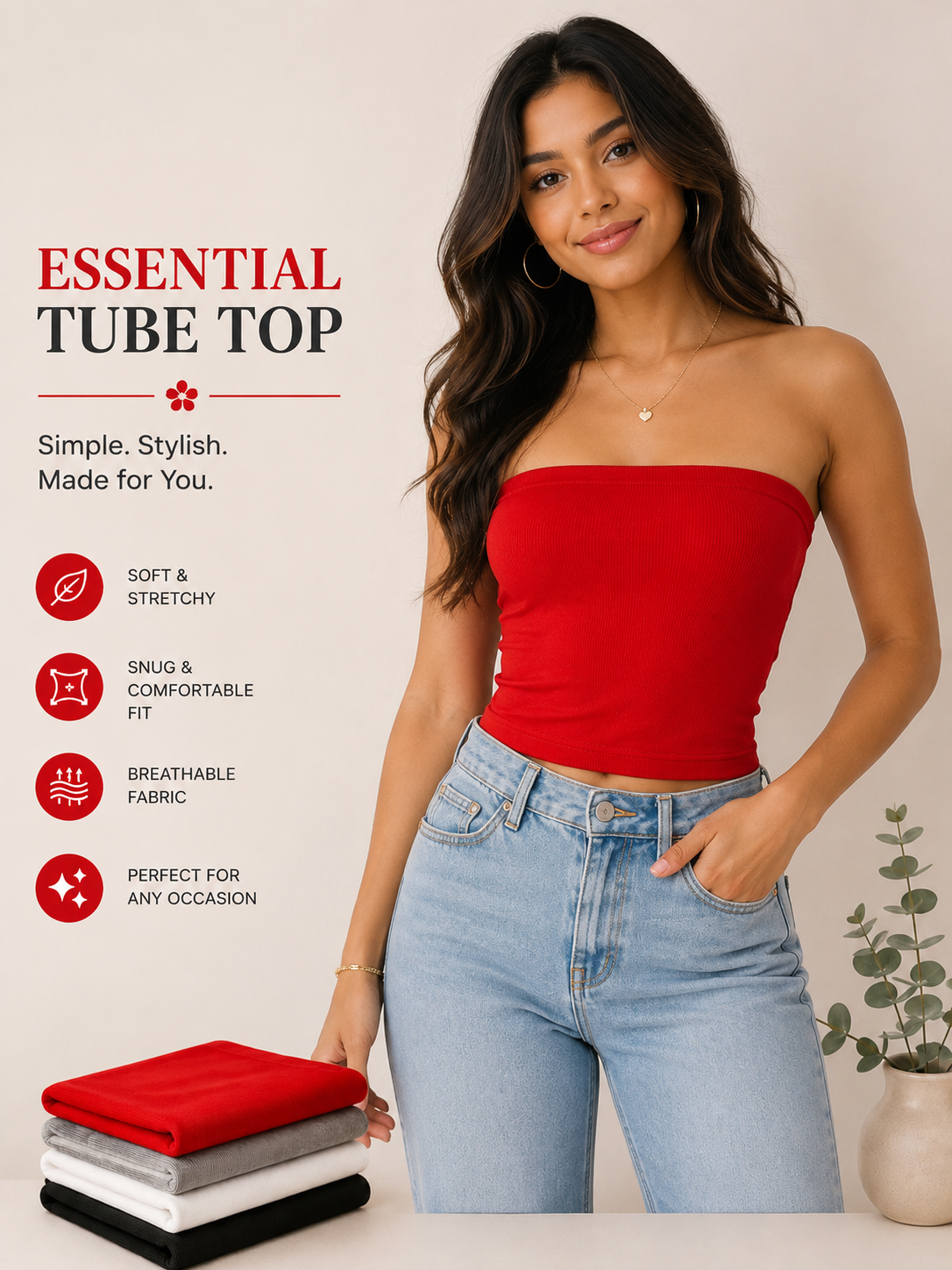 Essential Ribbed Tube Top