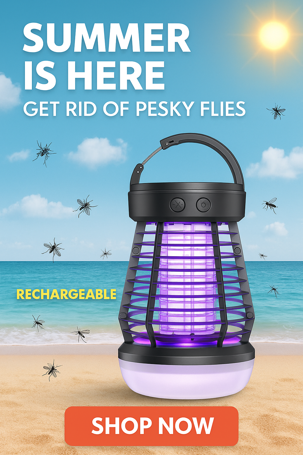 NEW 2in1 Mosquito Killer Lamp Electric Fly Catcher USB Rechargeable Electric Mosquito Swatter Electric Fly Trap With Night Light S0S Emergency Light Mosquito Killer Terrace Camping