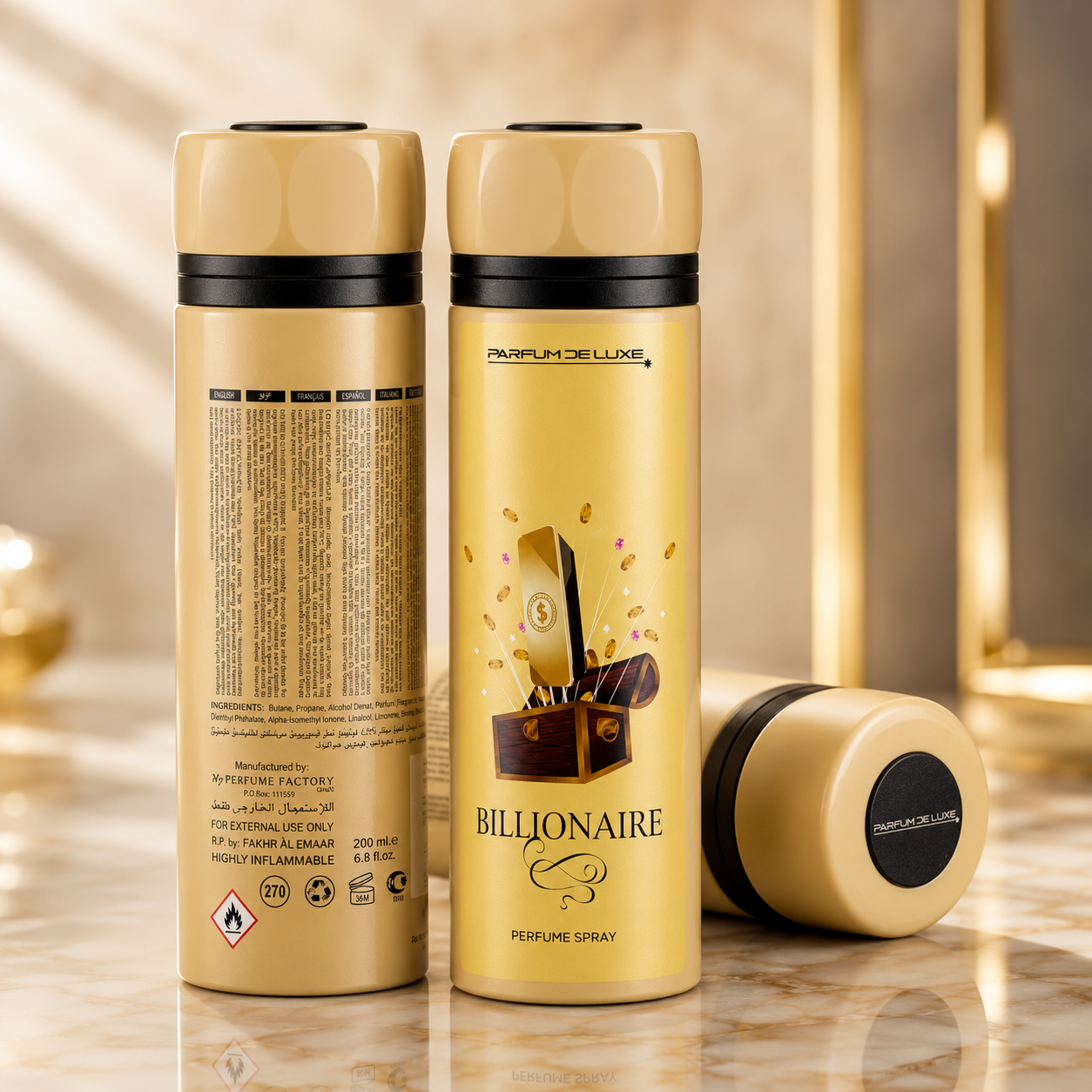 Parfum de Luxe BILLIONAIRE Deodorant Spray for Men - Bold
