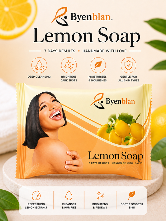 Byenblan Lemon Face & Body Soap – Brightening & Moisturizing Bar | 7 oz