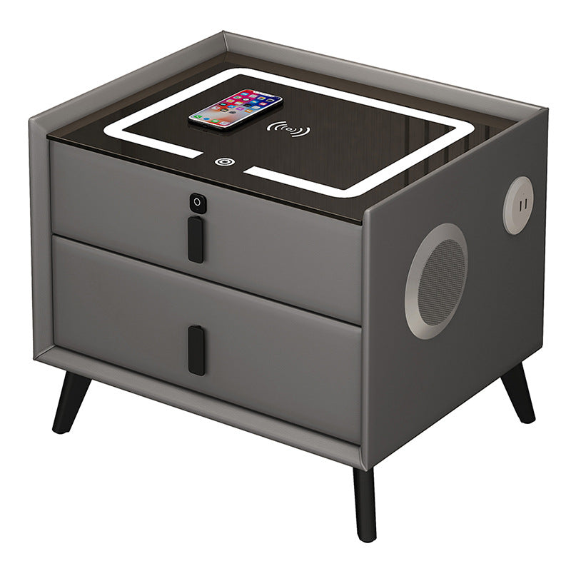 Smart Bedside Table Solid Wood Simplicity Wireless Charging Bedside Cabinet