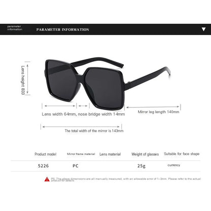 Women Oversized Sunglasses Gradient Plastic