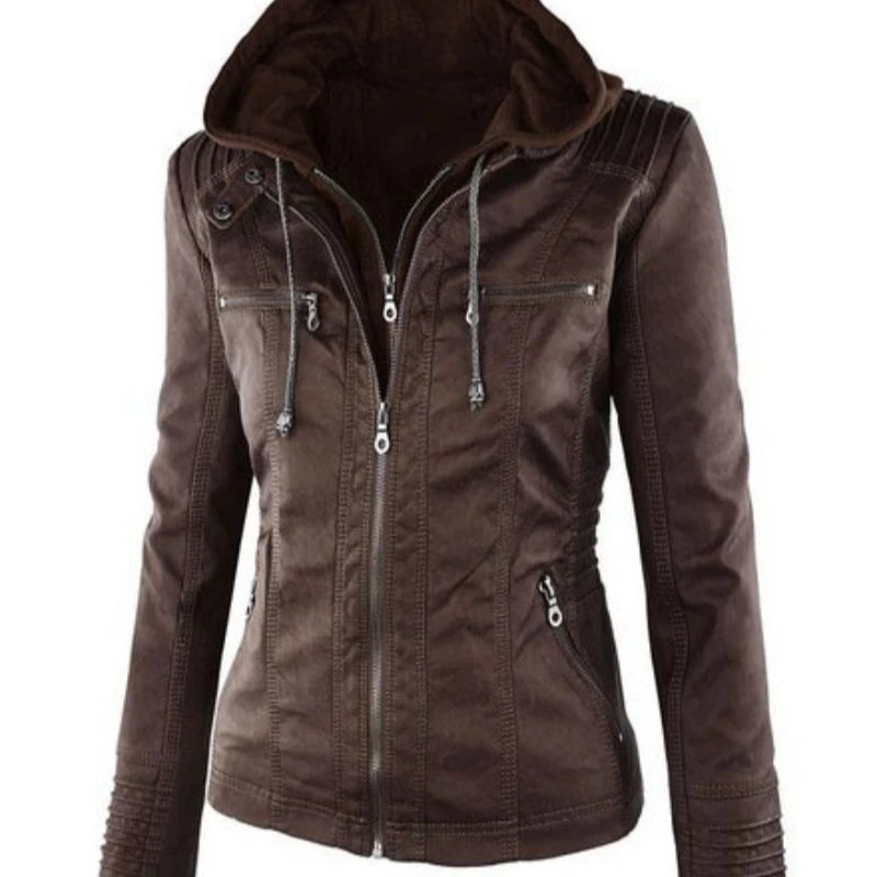 Winter Faux Leather Jacket Women Casual Basic Coats 2025 Ladies