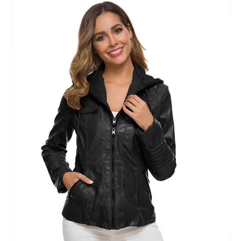 Winter Faux Leather Jacket Women Casual Basic Coats 2025 Ladies