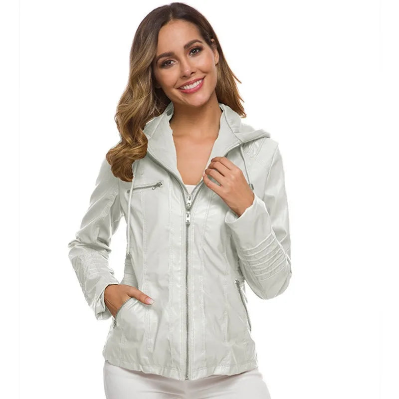 Winter Faux Leather Jacket Women Casual Basic Coats 2025 Ladies