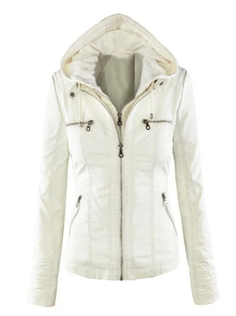 Winter Faux Leather Jacket Women Casual Basic Coats 2025 Ladies