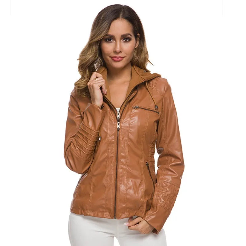 Winter Faux Leather Jacket Women Casual Basic Coats 2025 Ladies