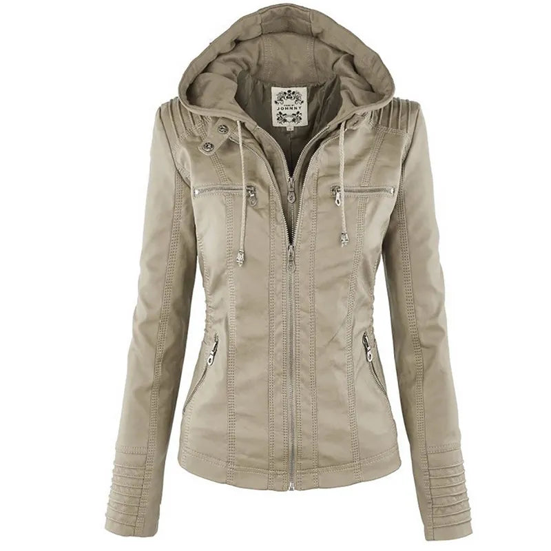 Winter Faux Leather Jacket Women Casual Basic Coats 2025 Ladies
