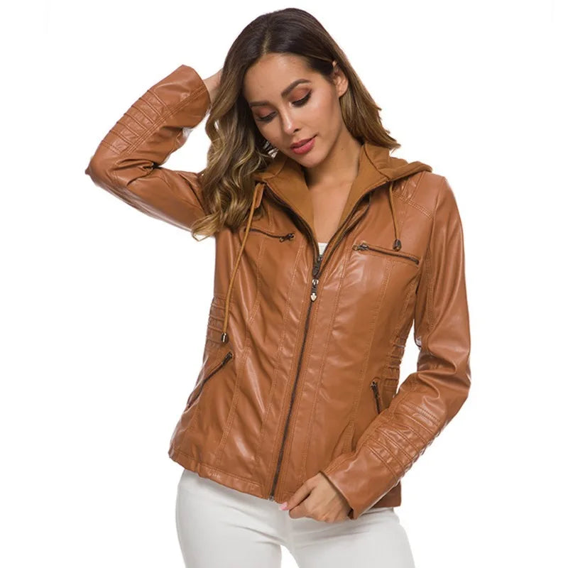 Winter Faux Leather Jacket Women Casual Basic Coats 2025 Ladies