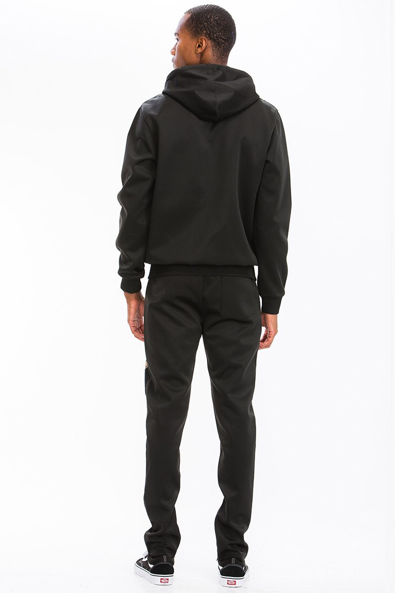 Men’s Printed Track Set – Stretch Poly-Spandex, Zipper Pockets