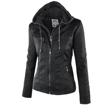 Winter Faux Leather Jacket Women Casual Basic Coats 2025 Ladies