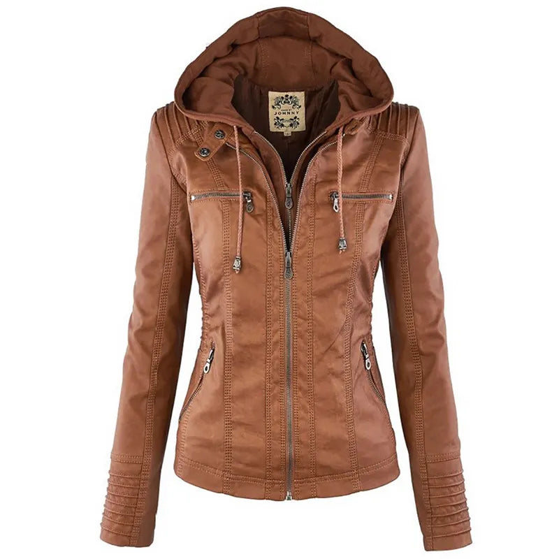 Winter Faux Leather Jacket Women Casual Basic Coats 2025 Ladies