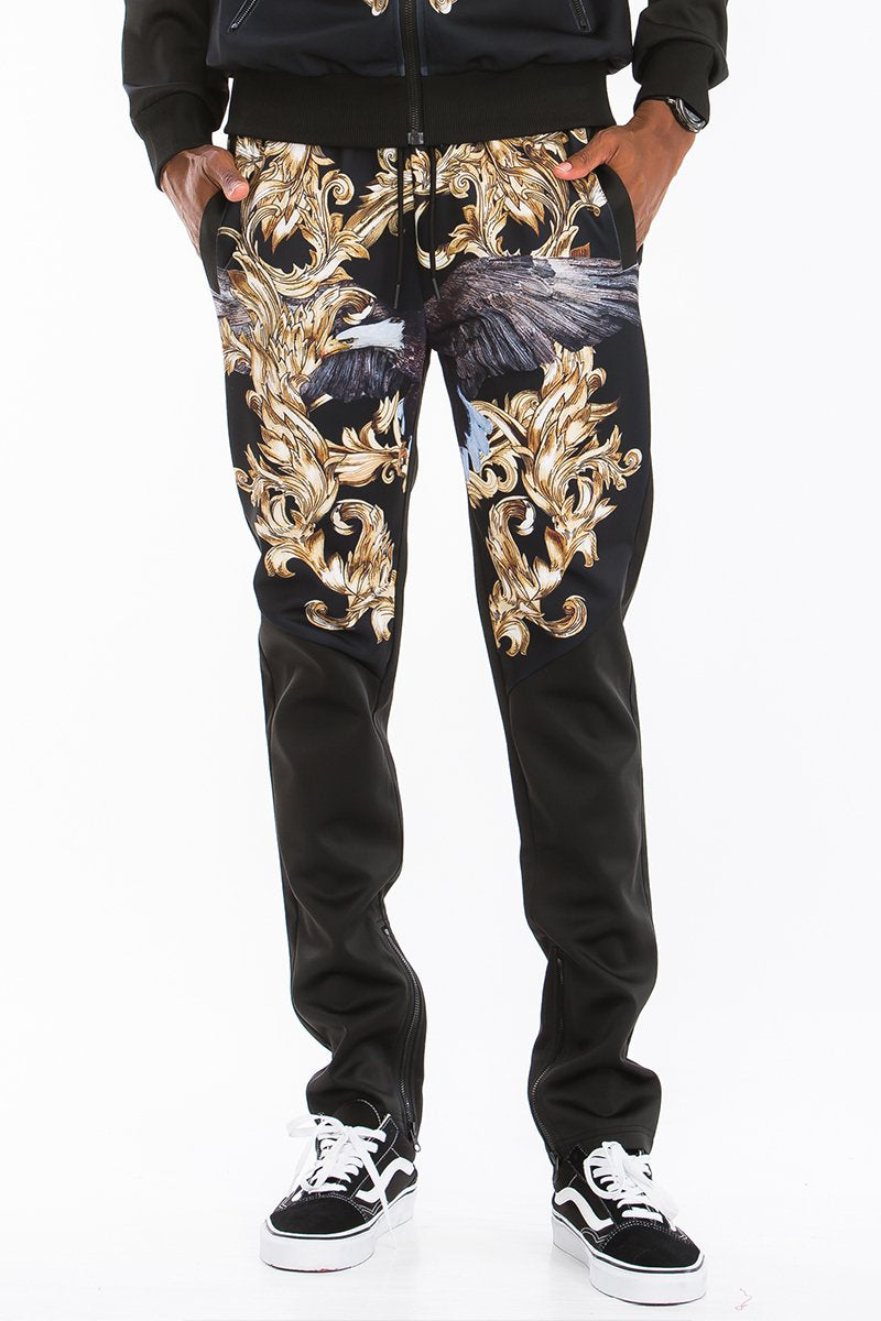 Men’s Printed Track Set – Stretch Poly-Spandex, Zipper Pockets