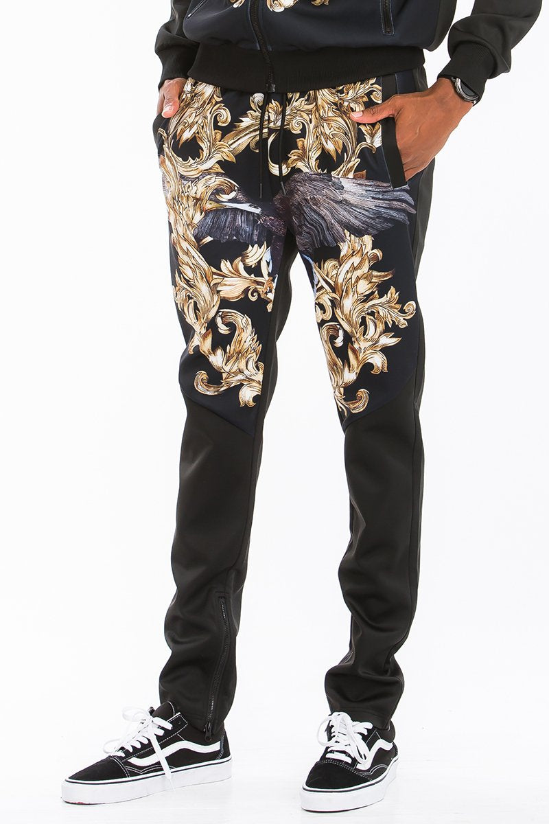 Men’s Printed Track Set – Stretch Poly-Spandex, Zipper Pockets