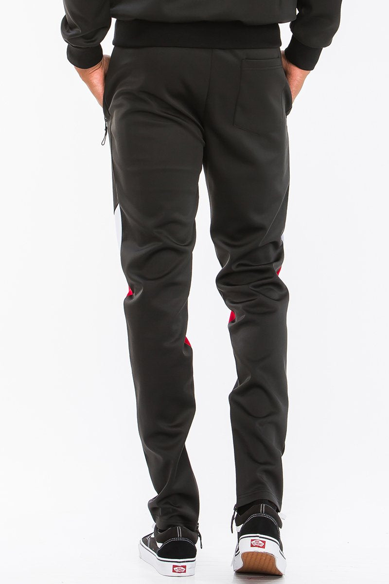 Men’s Two-Piece Track Set with Zip Hoodie & Joggers – Colorblock Athletic Outfit