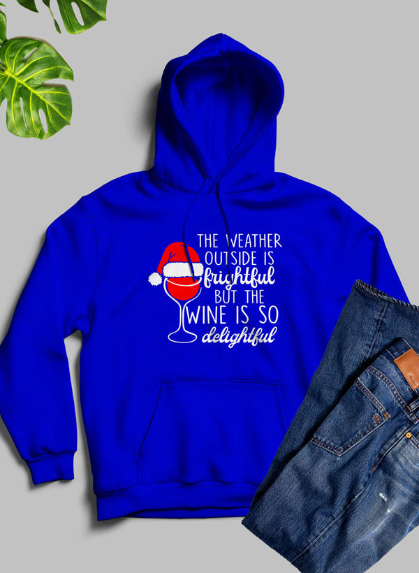 Holiday “Weather Outside is Frightful” Graphic Hoodie – Cozy Fleece Lining, Adjustable Hood