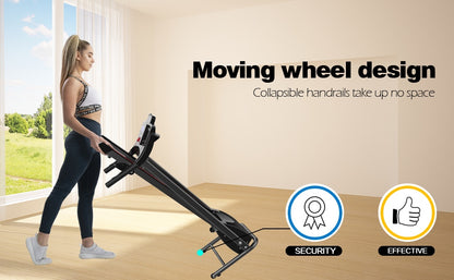 NEW VFoldable Treadmill Exercise Walking Machine, Suitable For Apartment Home Office Jogging Compact Folding Treadmill, Walking Pad, Easy Assembly, 12 Preset Programs, 2 Wheel