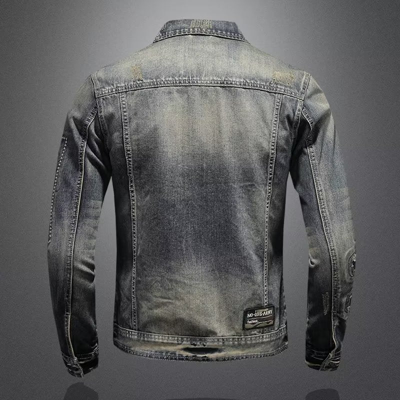 Spring And Autumn Retro Distressed Men&