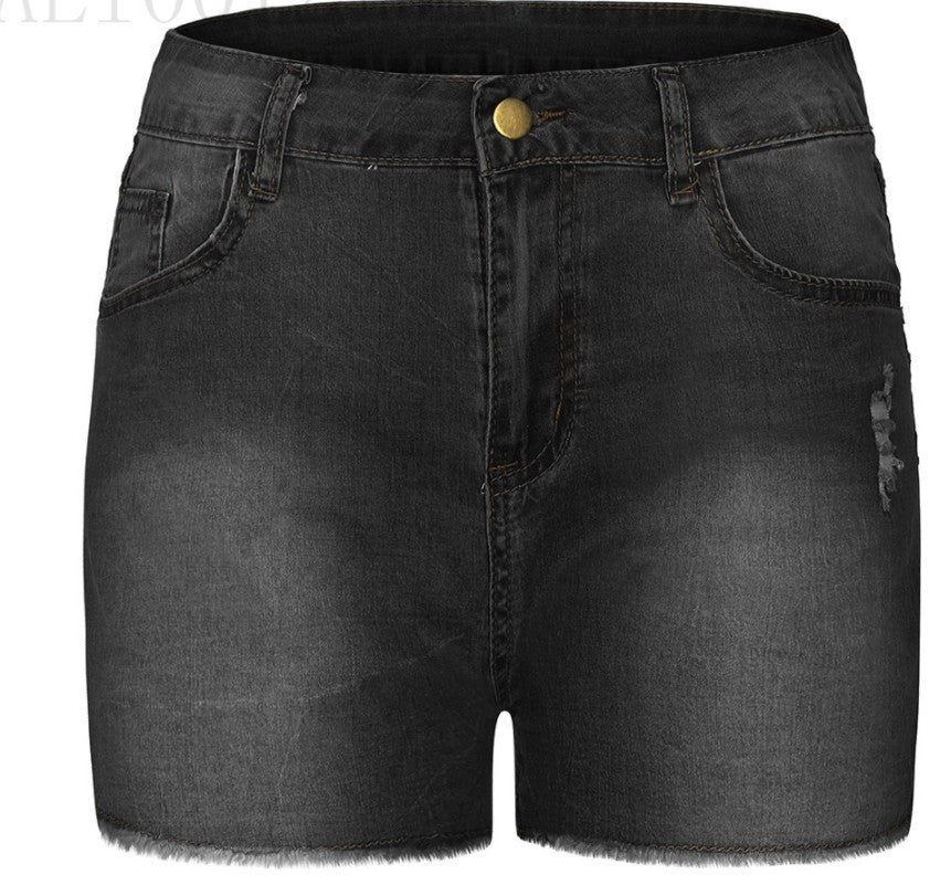 NEW Stretch Slim Fit Ripped Tassel Denim Shorts For Women