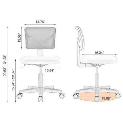 NEW Low Back Mesh Armless Office Chair