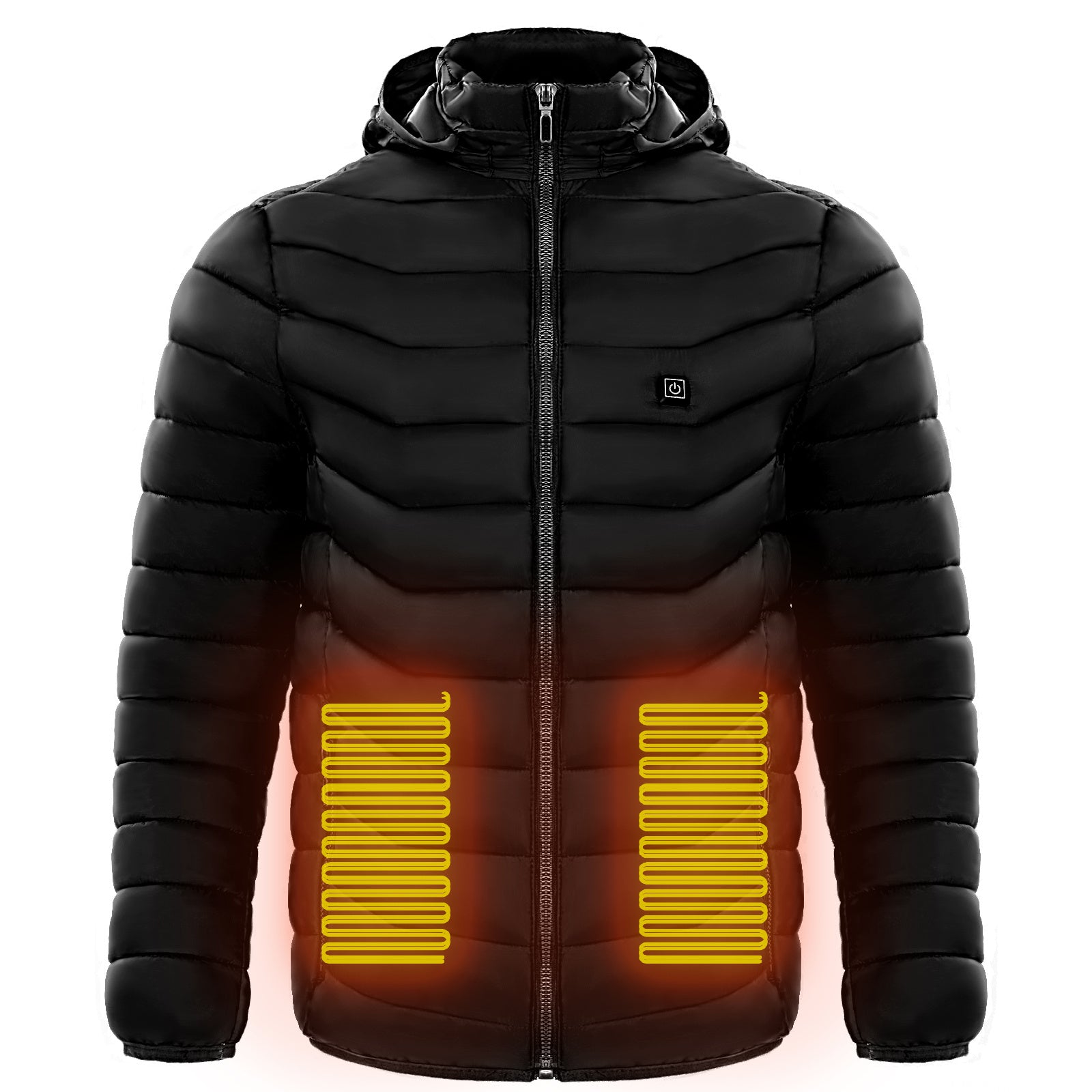 NEW Men Heated Puffer Jacket Electric Heating Coat Insulated Hood Windbreaker 9Heat Zones