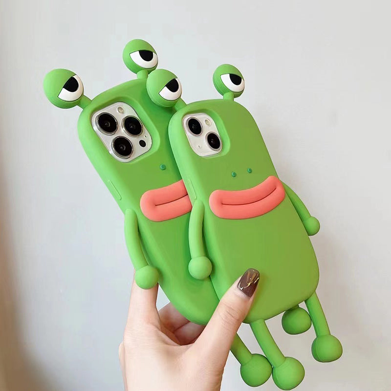 Funny Silicone 3D Frog Phone Case Shockproof Bumper Cover