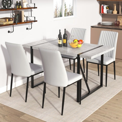 NEW Modern Dining Table, 55 Inch Kitchen Table For 4 People, Rectangular Dinner Table For Dining Room, Home Office, Living Room Furniture, Easy Assembly,