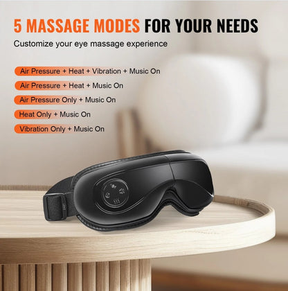 NEW Heated Eye Massager Eye Care Device 5 Modes Bluetooth Music Foldable