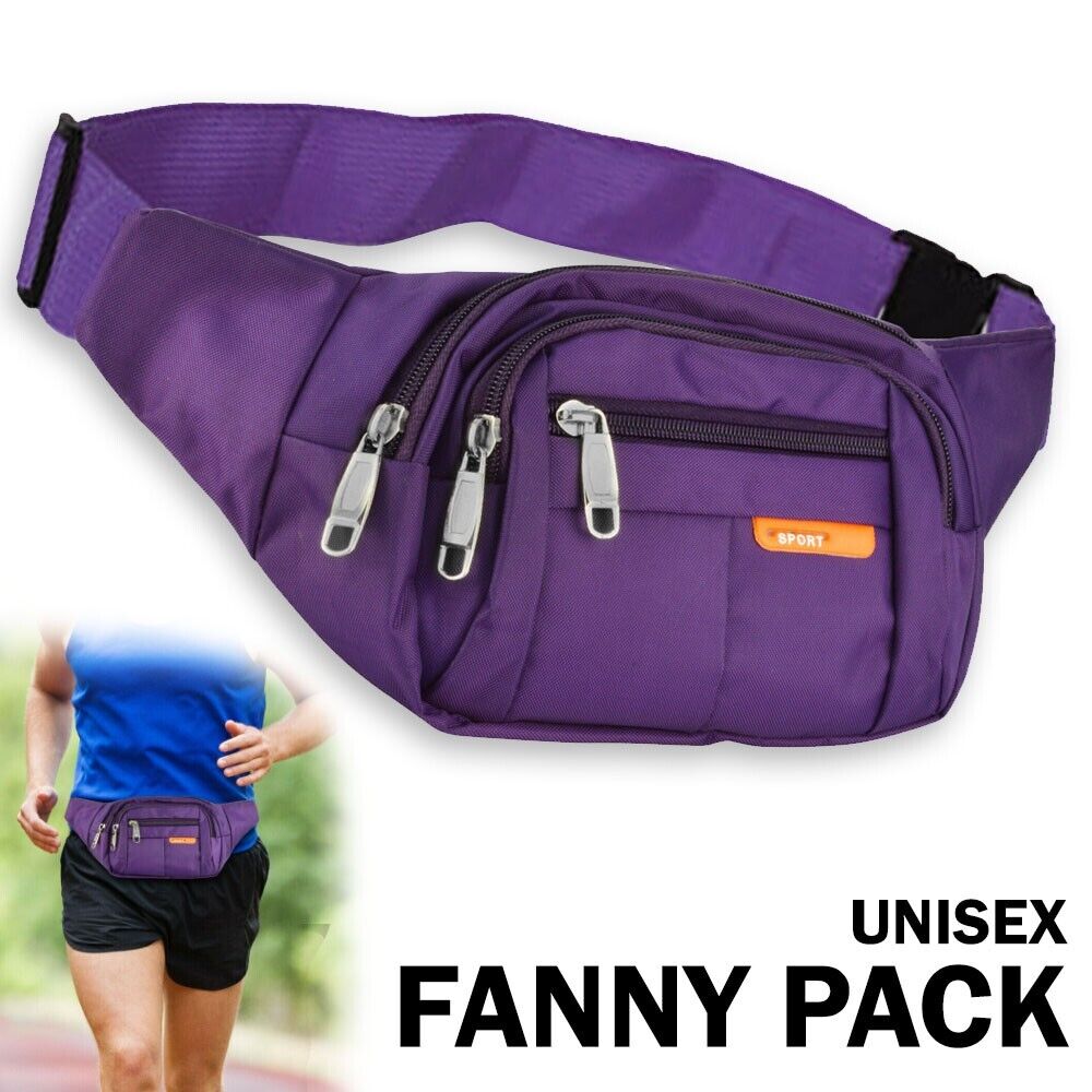 NEW Men &amp; Women Fanny Pack Belt Waist Bag Cross Body Sling Shoulder Travel Sport Pouch