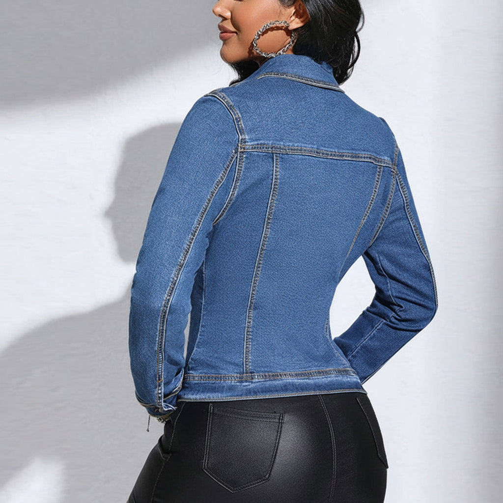 Women’s Lightweight Short Jacket – Solid Color Lapel Blazer with Front Pockets for Spring & Fall Casual or Office Wear