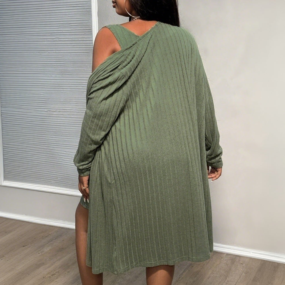 All-matching Elegant Fashion Suit Cloak Dress Two-piece Set