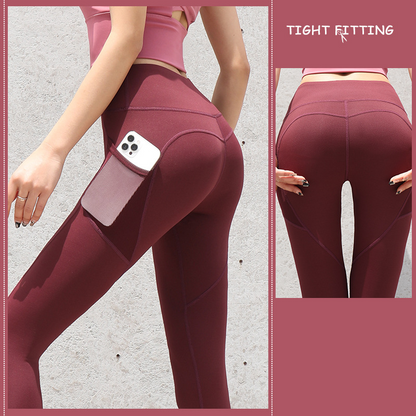 Gym Sport Seamless Leggings With Pockets Push Up High Waist Pants Women Fitness Running Yoga Pants