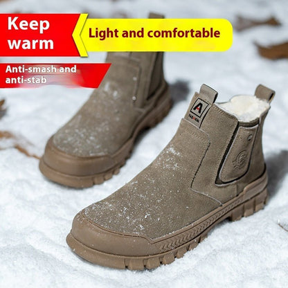 Anti - smashing And Anti - penetration Winter Thickened Work Shoes Men - JonaStore