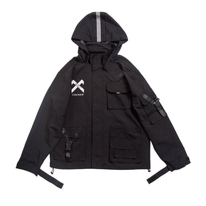 Autumn and winter work reflective jacket loose and handsome hooded stormsuit - JonaStore