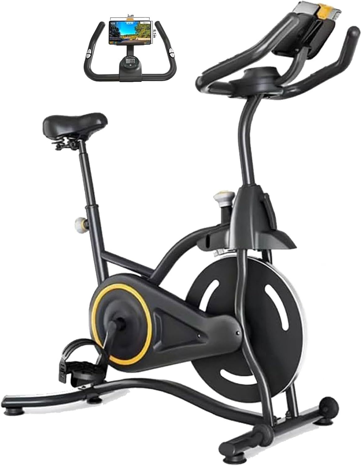 Indoor Spin Cycle Exercise Bike – Heart Rate Monitor, Adjustable Seat, LCD Display, Compact Home Fitness Bike