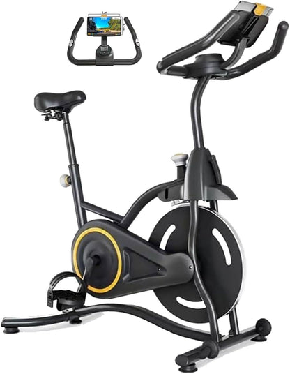 Indoor Spin Cycle Exercise Bike – Heart Rate Monitor, Adjustable Seat, LCD Display, Compact Home Fitness Bike