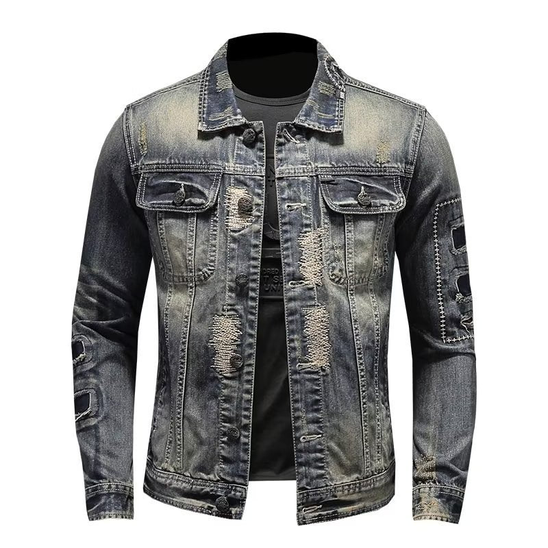 Spring And Autumn Retro Distressed Men&