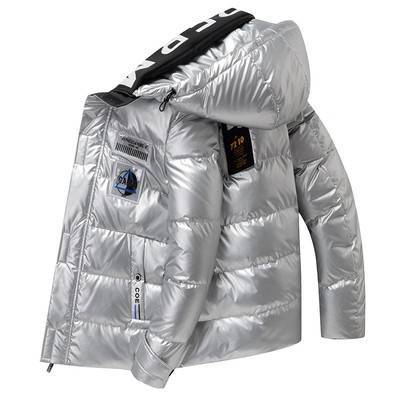 The New Hooded Thickened Shiny Cotton Coat Jacket Korean Fashion Trendy Solid Color