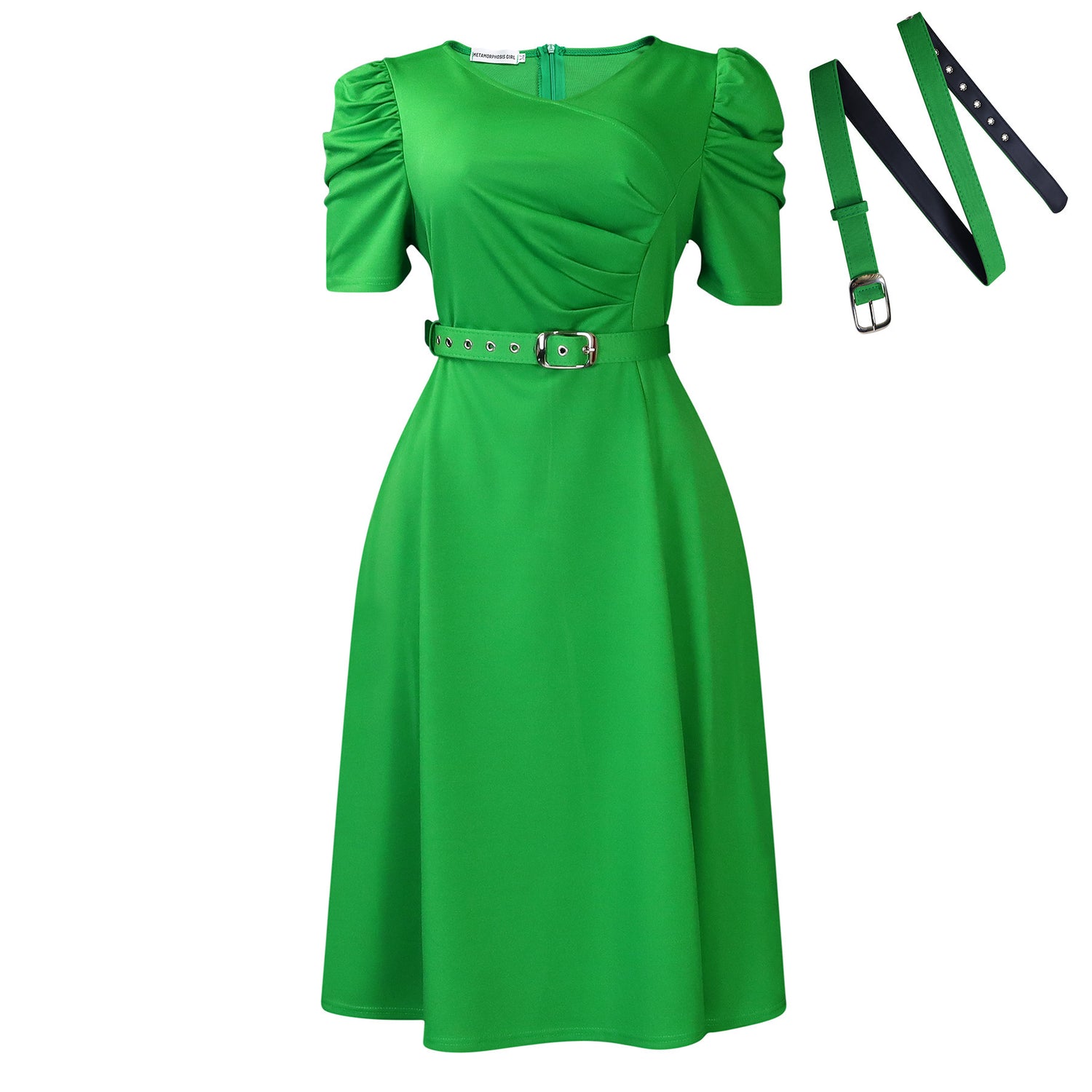 NEW Fashionable Temperament Elegant V-neck Pleated Swing Dress