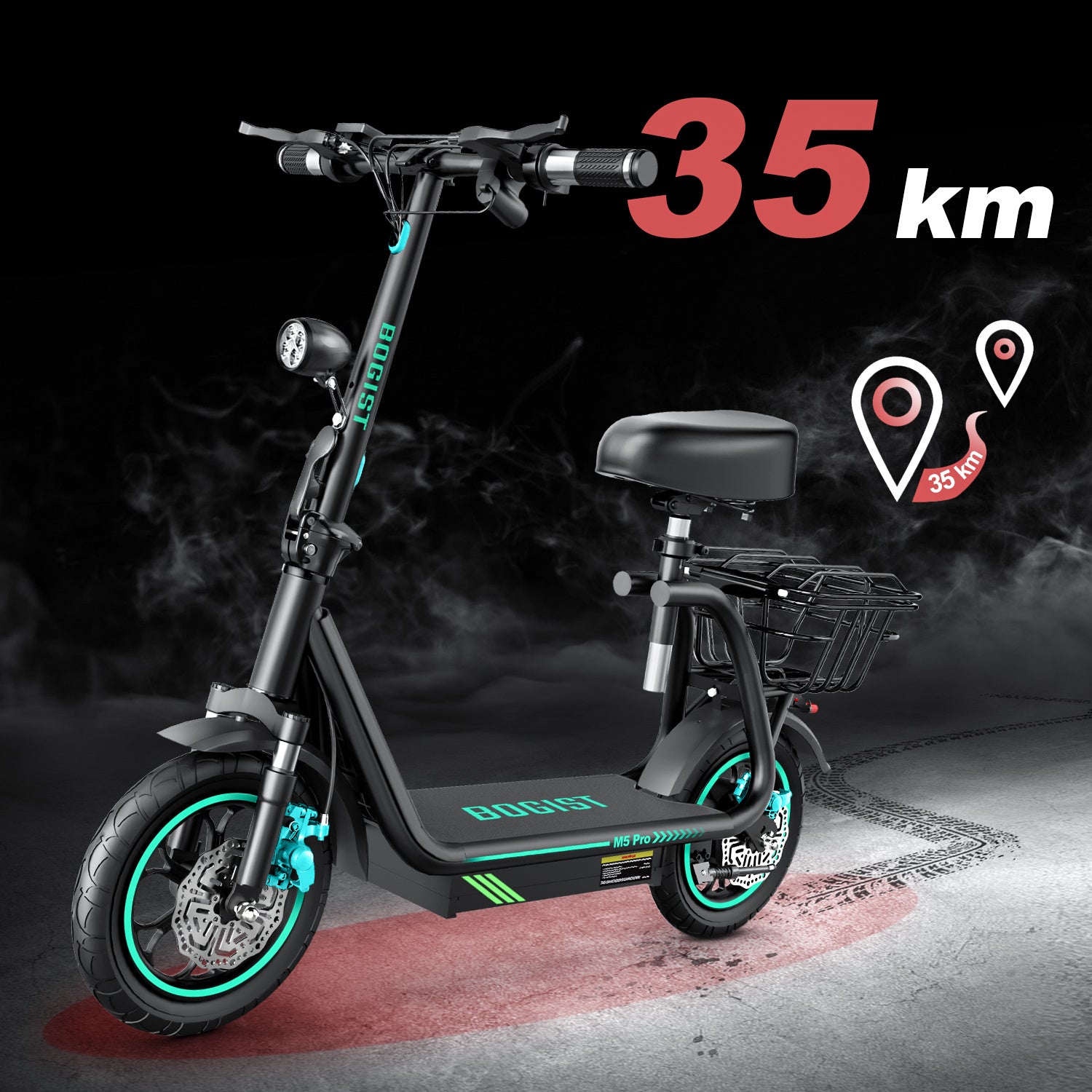 NEW Electric Scooter Motor Power 500W Battery Capacity 48V 15Ah Maximum Speed 35-45 Km-h Road Endurance 35-40 Km Tire Size 12 Inches