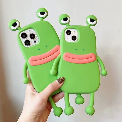 Funny Silicone 3D Frog Phone Case Shockproof Bumper Cover