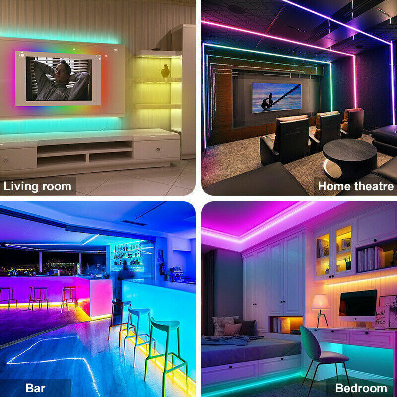 RGB LED Strip Lights 5050 SMD – Bluetooth Smart Light Strip with Remote + App Control (5–20m)
