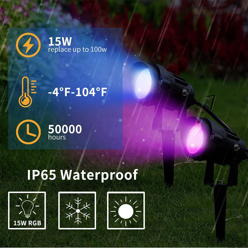 NEW Bluetooth Lawn Lamp Ground Plug Projection Garden Courtyard