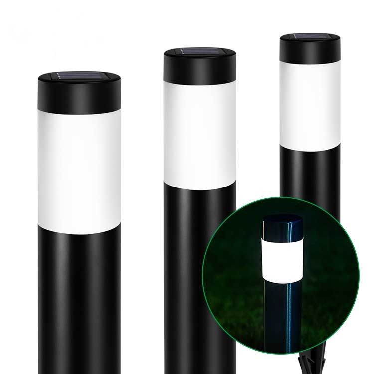 Solar Cylindrical Stainless Steel LED Ground Plug Lamp