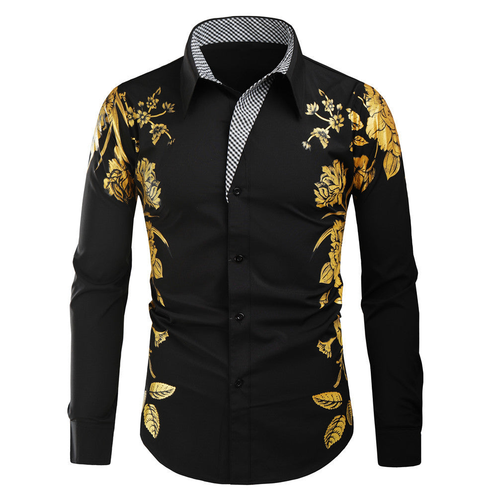 NEW Fashion Bronze Print Men&