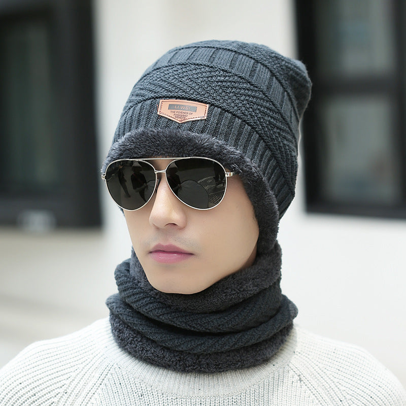 NEW Winter Beanie Hat Scarf Set Warm Knit Hat Thick Fleece Lined Winter Hat Neck Warmer For Men Women