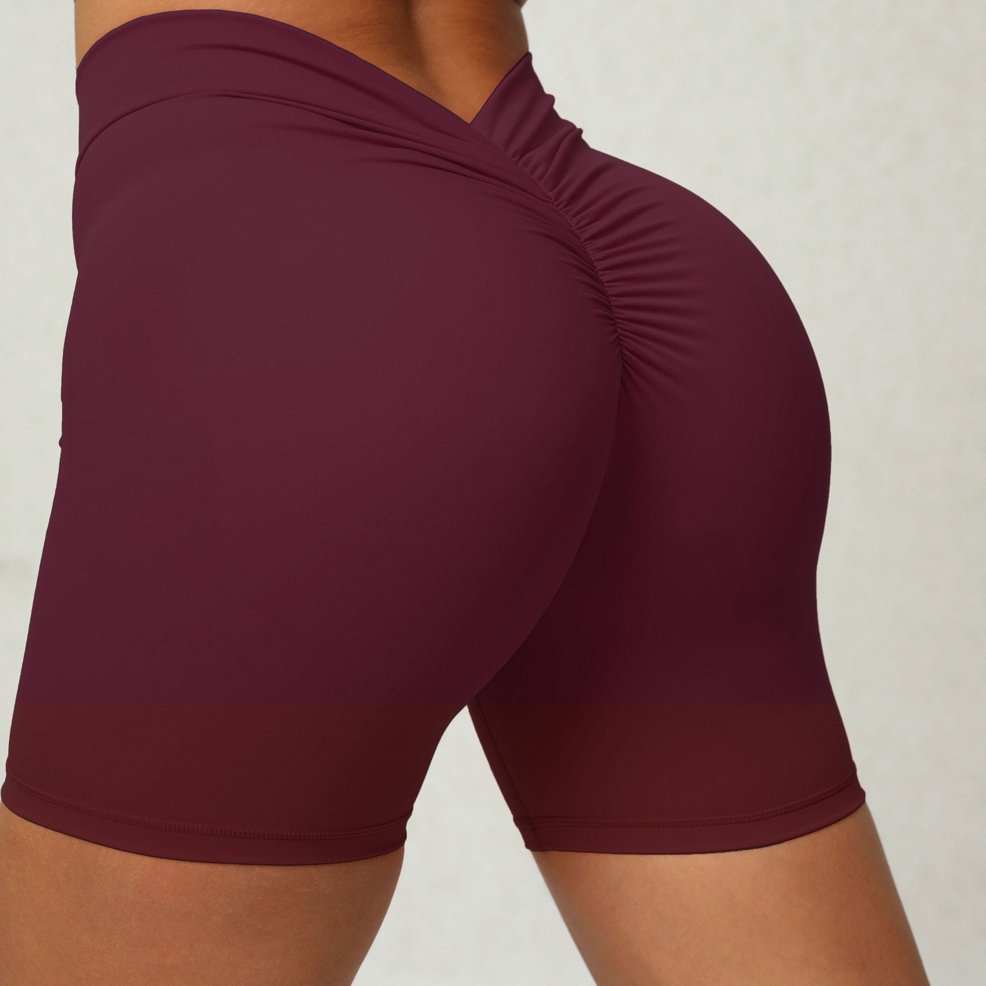 NEW Back Waist Deep V-shaped Wrinkle Tight Yoga Shorts