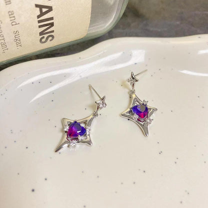 Purple Gradient Asterism Earrings - Jona store